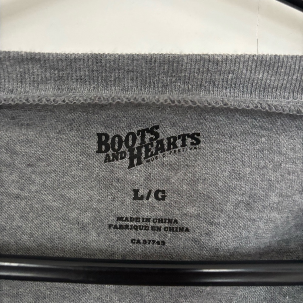 Boots and Hearts Music Festival Grey Graphic Tee Unisex Large Great Condition - Picture 4 of 4